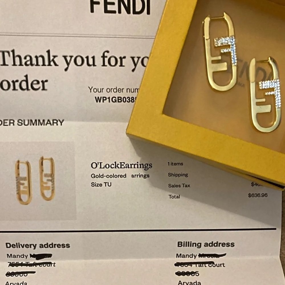 Authentic Fendi Large O’Lock Crystal Earrings - Picture 6 of 12